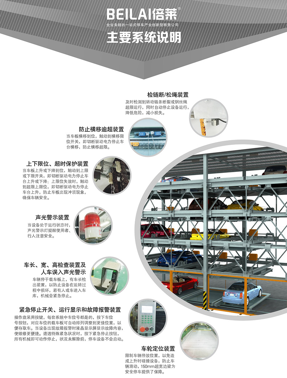 重慶昆明PSH多層升降橫移機械立體停車位設備主要系統說明