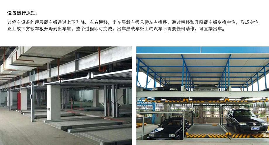 重慶昆明負二正二地坑式PSH4D2四層升降橫移機械立體停車位設備設備運行原理