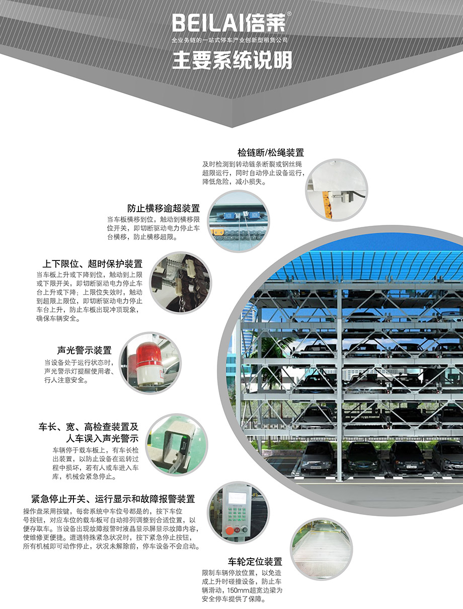 重慶昆明四至六層PSH4-6升降橫移機械立體停車位設備主要系統說明